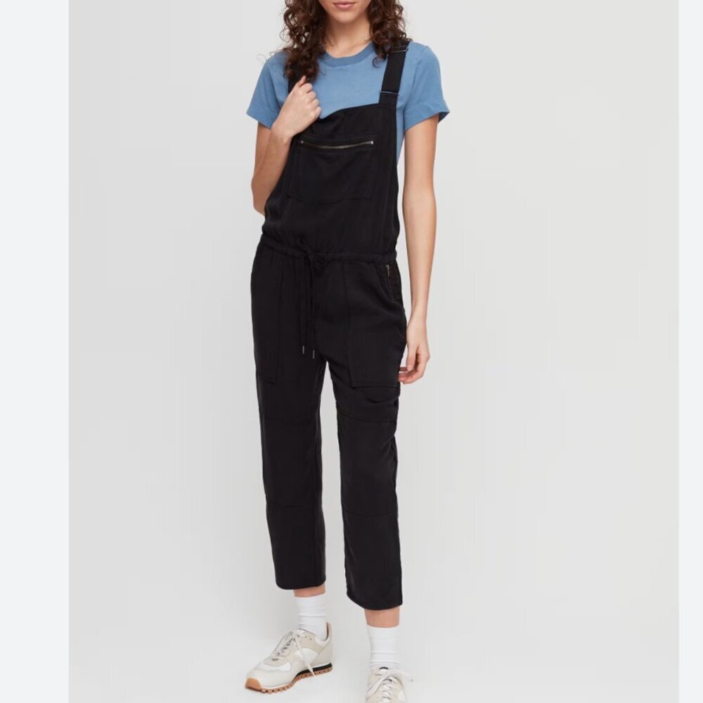 Wilfred Free Aritzia Size Small Black Valletta Cropped Twill Overalls